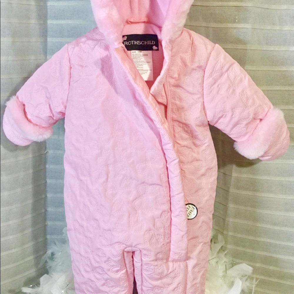 Baby Girls Hooded Quilted-Heart Footed Pram